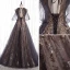 Charming Black Gold Glitter Prom Dresses 2020 A-Line / Princess Scoop Neck Beading Crystal Sequins Sleeveless Backless Floor-Length / Long Formal Dresses