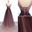 Chic / Beautiful Gradient-Color Purple Evening Dresses  2020 A-Line / Princess V-Neck Sash Sleeveless Backless Floor-Length / Long Formal Dresses