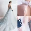 Vintage / Retro Flower Fairy Sky Blue Prom Dresses 2020 A-Line / Princess Ruffle High Neck Pearl Rhinestone Sequins Flower Lace Long Sleeve Backless Court Train Formal Dresses