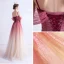 Charmant Rouge Dégradé De Couleur Robe De Soirée 2020 Princesse Bretelles Spaghetti Glitter Étoile Manches Courtes Dos Nu Longue Robe De Ceremonie
