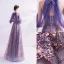 Charmant Lavande Robe De Soirée 2020 Princesse Encolure Dégagée Glitter Perlage Paillettes Cristal Sans Manches Dos Nu Longue Robe De Ceremonie