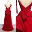 Elegancka Czerwone Sukienki Wieczorowe 2020 Princessa Spaghetti Pasy Cekinami Gwiazda Cekiny Bez Rękawów Bez Pleców Długie Sukienki Wizytowe