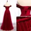 Chic / Belle Bordeaux Robe De Soirée 2020 Princesse Daim Encolure Dégagée Étoile Paillettes Faux Diamant Manches Courtes Dos Nu Longue Robe De Ceremonie
