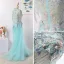 Charming Mint Green Evening Dresses  2020 A-Line / Princess U-Neck Handmade  Beading Tassel Crystal Rhinestone Lace Flower Sleeveless Floor-Length / Long Formal Dresses