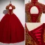 Elegant Burgundy Prom Dresses 2020 Ball Gown High Neck Beading Sequins Short Sleeve Backless Floor-Length / Long Formal Dresses
