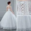 Sexy White Wedding Dresses 2018 Ball Gown Lace Flower Sweetheart Backless Sleeveless Floor-Length / Long Wedding