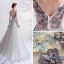 Élégant Bleu Ciel Robe De Bal 2020 Princesse V-Cou Perlage Faux Diamant En Dentelle Fleur Sans Manches Dos Nu Train De Balayage Robe De Ceremonie
