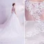 Abordable Ivoire Robe De Mariée 2020 Princesse Encolure Dégagée En Dentelle Fleur Sans Manches Chapel Train