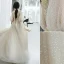 Glitter Charmant Champagne Avondjurken 2020 A lijn Ronde Hals Kralen Pailletten Kant Bloem 1/2 Mouwen Ruglooze Lange Gelegenheid Jurken