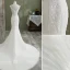 Charming Ivory Wedding Dresses 2021 Trumpet / Mermaid V-Neck Beading Pearl Sequins Lace Flower Sleeveless Backless Court Train Wedding