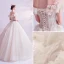 Charmant Ivoire Robe De Mariée 2020 Robe Boule De l'épaule Glitter Perlage Paillettes En Dentelle Fleur Appliques Manches Courtes Dos Nu Longue