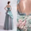 Moda Limonkowy Sukienki Wieczorowe 2020 Princessa Spaghetti Pasy Perła Rhinestone Z Koronki Kwiat Bez Rękawów Bez Pleców Kaskadowe Falbany Długie Sukienki Wizytowe
