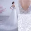 Abordable Blanche Robe De Mariée 2020 Princesse V-Cou Faux Diamant En Dentelle Fleur Appliques Sans Manches Dos Nu Tribunal Train