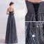 Charmant Silber Schwarz Ballkleider 2020 A Linie Spaghettiträger Star Pailletten Ärmellos Rückenfreies Lange Festliche Kleider