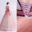 Charmant Farbverlauf Pink Ballkleider 2020 Ballkleid V-Ausschnitt Glanz Pailletten Ärmellos Rückenfreies Lange Festliche Kleider