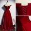 Élégant Bordeaux Satin Robe De Soirée 2020 Princesse De l'épaule Sans Manches Dos Nu Longue Robe De Ceremonie