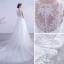 Élégant Ivoire Robe De Mariée 2020 Princesse Encolure Dégagée En Dentelle Fleur Sans Manches Tribunal Train