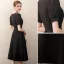 Elegant Black Satin Homecoming Graduation Dresses 2020 A-Line / Princess V-Neck Short Sleeve Knee-Length Formal Dresses