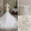 Fashion White Trumpet / Mermaid Wedding Dresses 2021 Off-The-Shoulder Glitter Sequins Lace Flower Sleeveless Backless Cathedral Train Wedding