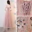 Chic / Beautiful Nude Prom Dresses 2018 A-Line / Princess Lace Appliques Pearl Rhinestone Off-The-Shoulder Backless Sleeveless Ankle Length Formal Dresses
