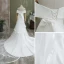 Élégant Ivoire Trompette / Sirène Satin Robe De Mariée 2021 De l'épaule Manches Courtes Dos Nu Cathedral Train