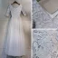 Chic / Beautiful Grey Prom Dresses 2018 A-Line / Princess Lace Appliques V-Neck Backless 1/2 Sleeves Ankle Length Formal Dresses