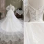 Luxury / Gorgeous Ivory Trumpet / Mermaid Wedding Dresses 2021 V-Neck Beading Pearl Lace Flower Long Sleeve Backless Cathedral Train Wedding