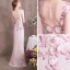 Chic / Beautiful Candy Pink Evening Dresses  2018 Trumpet / Mermaid Appliques Sash Lace Scoop Neck Floor-Length / Long Formal Dresses