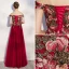 Snygga / Fina Burgundy Balklänningar 2018 Prinsessa Appliqués Av Axeln Halterneck Ärmlös Långa Formella Klänningar