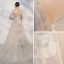 Élégant Champagne Transparentes Robe De Mariée 2018 Princesse Étoile Noeud Encolure Dégagée Dos Nu Sans Manches Tribunal Train Mariage