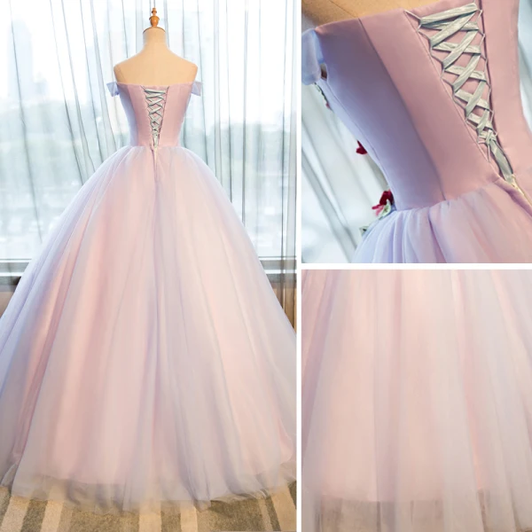 Elegant Candy Pink Quinceañera Prom Dresses 2018 Ball Gown Embroidered Appliques Strapless Backless Sleeveless Floor-Length / Long Formal Dresses
