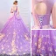 Flower Fairy Fuchsia Prom Dresses 2018 Ball Gown Appliques Pearl Scoop Neck Backless Sleeveless Court Train Formal Dresses