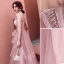 Elegant Dusky Pink Prom Dresses 2021 A-Line / Princess Spaghetti Straps Lace Flower Bow Sleeveless Backless Floor-Length / Long Prom Formal Dresses