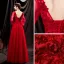 Chic / Belle Rouge En Dentelle Fleur Robe De Bal 2021 Princesse V-Cou Manches de cloche Dos Nu Longue Robe De Ceremonie
