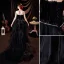 Sexy Black Feather Asymmetrical Evening Dresses  2021 Strapless Sleeveless Backless Sash Evening Party Formal Dresses