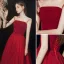 Charming Burgundy Prom Dresses Evening Dresses  2021 A-Line / Princess Square Neckline Beading Sequins Sleeveless Backless Floor-Length / Long Formal Dresses