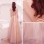 Charmant Rougissant Rose Perlage Perle Paillettes En Dentelle Fleur Robe De Bal 2021 Princesse Encolure Dégagée Manches Courtes Dos Nu Longue Robe De Ceremonie