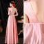 Schön Pink Satin Ballkleider 2021 A Linie One-Shoulder Schleife Ärmellos Rückenfreies Lange Festliche Kleider