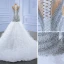High-end White Glitter Wedding Dresses 2021 Trumpet / Mermaid Scoop Neck Beading Crystal Sequins Sleeveless Chapel Train Wedding