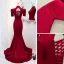 Chic / Beautiful Burgundy Satin Cheongsam / Qipao Evening Dresses 2021 A-Line / Princess High Neck Backless Rhinestone Sash Short Sleeve Floor-Length / Long Evening Party