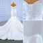 Vintage / Retro Ivory Satin Wedding Dresses 2021 Trumpet / Mermaid Off-The-Shoulder Sleeveless Backless Royal Train Wedding