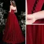 Chic / Belle Bordeaux Robe De Bal 2021 Princesse Bustier Noeud Sans Manches Longue Promo Robe De Ceremonie