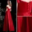 Elegant Burgundy Satin Prom Dresses 2021 A-Line / Princess Scoop Neck Ruffle Short Sleeve Backless Floor-Length / Long Formal Dresses