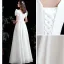 Chic / Beautiful Ivory Satin Prom Dresses 2021 A-Line / Princess Square Neckline Short Sleeve Backless Floor-Length / Long Prom Formal Dresses