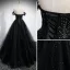 Charmant Noire Paillettes Robe De Bal 2021 Princesse De l'épaule Manches Courtes Dos Nu Longue Promo Robe De Ceremonie