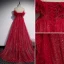 Charmant Burgunderrot Glanz Ballkleider 2021 A Linie Bandeau Perlenstickerei Strass Ärmellos Rückenfreies Sweep / Pinsel Zug Ball Festliche Kleider
