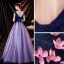Fée Des Fleurs Bleu Marine Robe De Bal 2021 Princesse V-Cou Appliques En Dentelle Fleur Sans Manches Dos Nu Longue Robe De Ceremonie