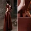 Elegant Coffee Satin Prom Dresses 2021 A-Line / Princess Square Neckline Puffy Short Sleeve Backless Floor-Length / Long Prom Formal Dresses