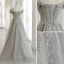 Charming Silver Beading Sequins Lace Flower Prom Dresses 2021 A-Line / Princess Off-The-Shoulder Short Sleeve Backless Floor-Length / Long Prom Formal Dresses