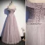 Eleganckie Ciemny Róż Sukienki Na Bal 2021 Princessa Kokarda Przy Ramieniu Frezowanie Gwiazda Cekiny Kótkie Rękawy Bez Pleców Długie Sukienki Wizytowe